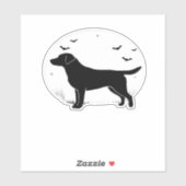 Labrador Retriever Dog � Halloween-Mondfisch-Silho Aufkleber (Blatt)