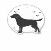 Labrador Retriever Dog � Halloween-Mondfisch-Silho Aufkleber (Vorderseite)