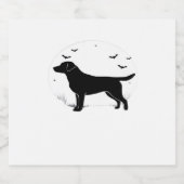 Labrador Retriever Dog � Halloween-Mondfisch-Silho Schaumweinetikett (Einzelnes Label)