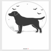 Labrador Retriever Dog � Halloween Moon Silhouette Aufkleber (Blatt)