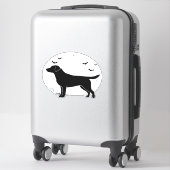 Labrador Retriever Dog � Halloween Moon Silhouette Aufkleber (Koffer)