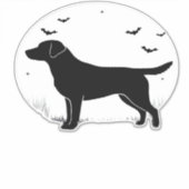 Labrador Retriever Dog � Halloween Moon Silhouette Aufkleber (Vorderseite)