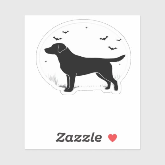 Labrador Retriever Dog - Halloween Moon Silhouette Aufkleber (Blatt)