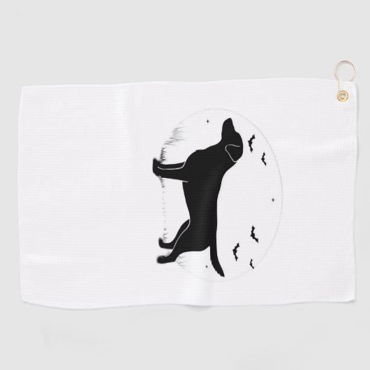 Labrador Retriever Dog - Halloween Moon Silhouette Golfhandtuch (Horizontal)