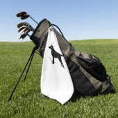 Labrador Retriever Dog - Halloween Moon Silhouette Golfhandtuch (Gras)