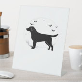 Labrador Retriever Dog � Halloween Moon Silhouette Sockelschild (In Situ)