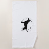 Labrador Retriever Dog - Halloween Moon Silhouette Strandtuch (Vorderseite)