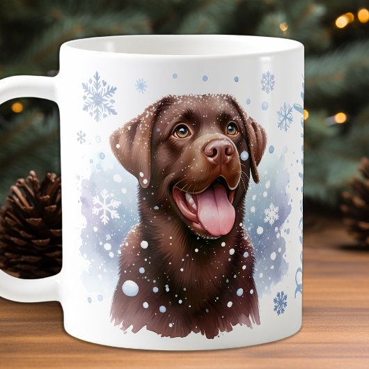 Labrador Retriever Dog Holiday Snowflakes Welpe Kaffeetasse