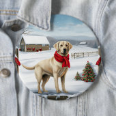 Labrador Retriever Dog in Schnee Weihnachten Button (Beispiel)
