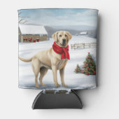 Labrador Retriever Dog in Schnee Weihnachten Dosenkühler (Vorderseite)