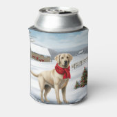 Labrador Retriever Dog in Schnee Weihnachten Dosenkühler (Kanne Rückseite)