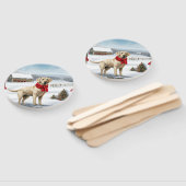 Labrador Retriever Dog in Schnee Weihnachten Fächer (Non-assembled)