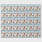 Labrador Retriever Dog in Schnee Weihnachten Geschenkpapier (Flach)