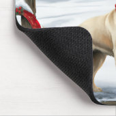 Labrador Retriever Dog in Schnee Weihnachten Mousepad (Ecke)