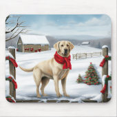 Labrador Retriever Dog in Schnee Weihnachten Mousepad (Vorne)