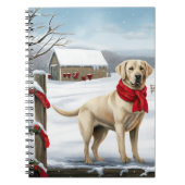 Labrador Retriever Dog in Schnee Weihnachten Notizblock (Vorderseite)