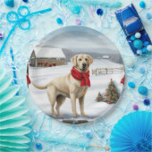 Labrador Retriever Dog in Schnee Weihnachten Pappteller (Party)
