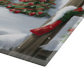 Labrador Retriever Dog in Schnee Weihnachten Schneidebrett (Ecke)