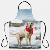Labrador Retriever Dog in Schnee Weihnachten Schürze (Vorderseite)
