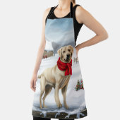 Labrador Retriever Dog in Schnee Weihnachten Schürze (InSitu)