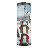 Labrador Retriever Dog in Schnee Weihnachten Thermosbecher (Rückseite)