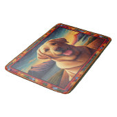 Labrador Retriever Dog Landscape Floral dekorativ Badematte (Schrägansicht)