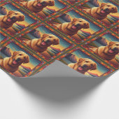 Labrador Retriever Dog Landscape Floral dekorativ Geschenkpapier (Ecke)