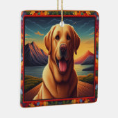 Labrador Retriever Dog Landscape Floral dekorativ Keramikornament (Rechts)