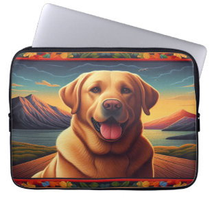 Labrador Retriever Dog Landscape Floral dekorativ Laptopschutzhülle