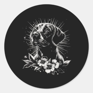 Labrador Retriever Dog Lover Retro Style Tattoo _1 Runder Aufkleber