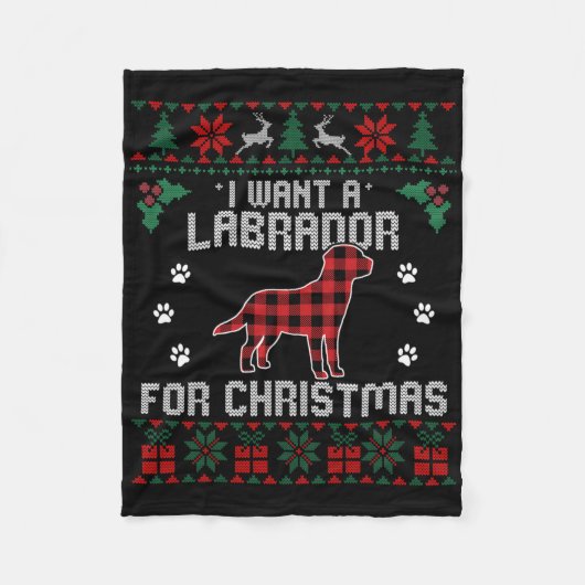 Labrador Retriever Dog Lover spendet hässliche Wei Fleecedecke (Vorderseite)