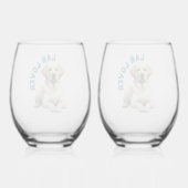 Labrador Retriever Dog Lover Weinglas Ohne Stiel (Rückseite)