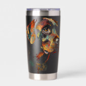 Labrador Retriever Dog Motif Pet Artwork Labrador Thermobecher (Vorderseite)