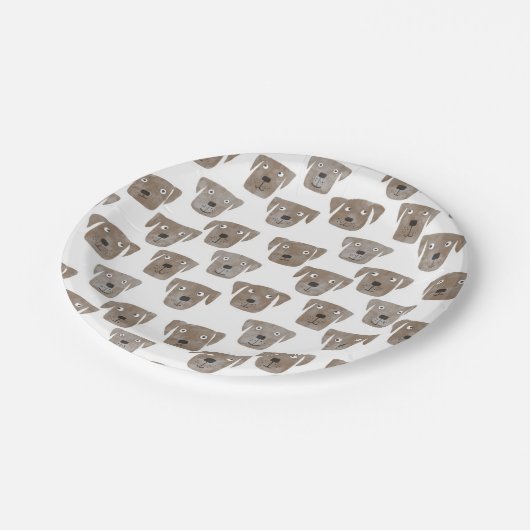 Labrador Retriever Dog Muster Niedlich Pappteller (Schrägansicht)