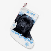 Labrador Retriever Dog Niedlich Snow Puppy Kleiner Weihnachtsstrumpf (Vorderansicht (hängend))