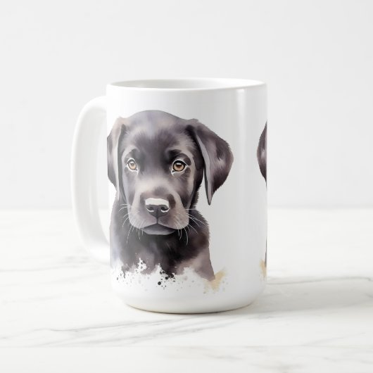 Labrador Retriever Dog Niedliche Wasserfarbenpuppe Kaffeetasse (Vorderseite Links)