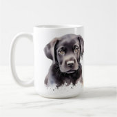 Labrador Retriever Dog Niedliche Wasserfarbenpuppe Kaffeetasse (Links)