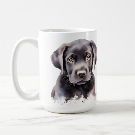 Labrador Retriever Dog Niedliche Wasserfarbenpuppe Kaffeetasse (Links)