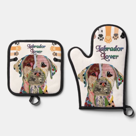 Labrador Retriever Dog Ofenhandschuh & Topflappen-Set (Vorderseite)