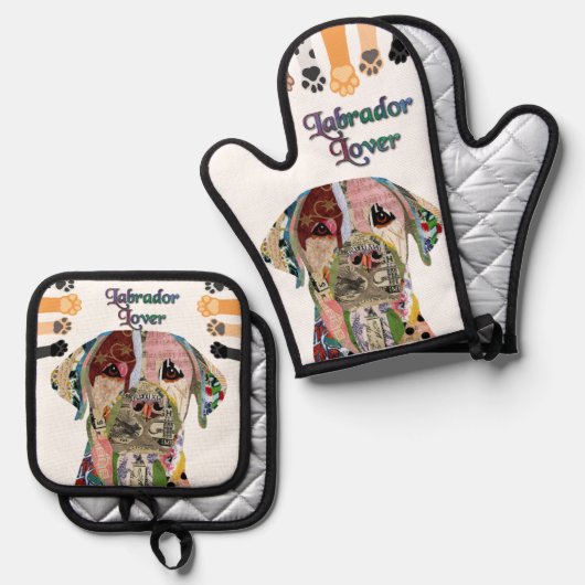 Labrador Retriever Dog Ofenhandschuh & Topflappen-Set (Vorderseite/Rückseite)