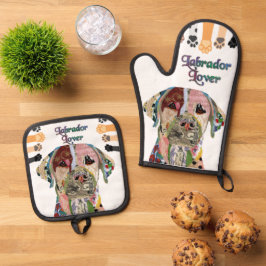 Labrador Retriever Dog Ofenhandschuh & Topflappen-Set