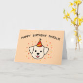 Labrador Retriever Dog | Orange Birthday geklappt Karte (Gelbe Blume)