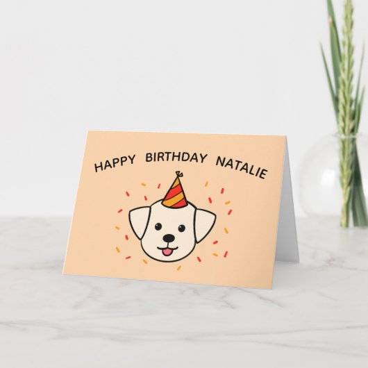Labrador Retriever Dog | Orange Birthday geklappt Karte (Vorderseite)