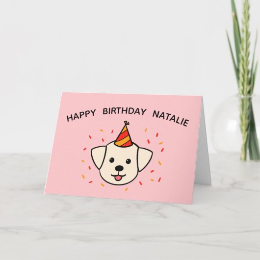 Labrador Retriever Dog | Orange Birthday geklappt Karte (Vorderseite)