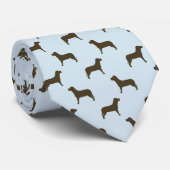 Labrador Retriever Dog Pattern (blau) Krawatte (Gerollt)