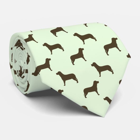 Labrador Retriever Dog Pattern (grün) Krawatte (Gerollt)