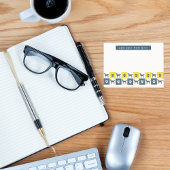 Labrador Retriever Dog & Paw Yellow & Blue Grids Post-it Klebezettel