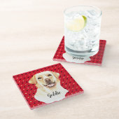 Labrador Retriever Dog Personalisiert Glasuntersetzer (Schrägansicht)