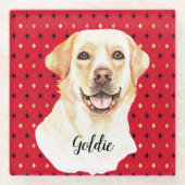Labrador Retriever Dog Personalisiert Glasuntersetzer (Vorderseite)