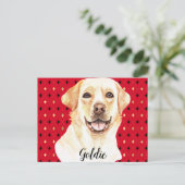 Labrador Retriever Dog Personalisiert Postkarte (Stehend Vorderseite)